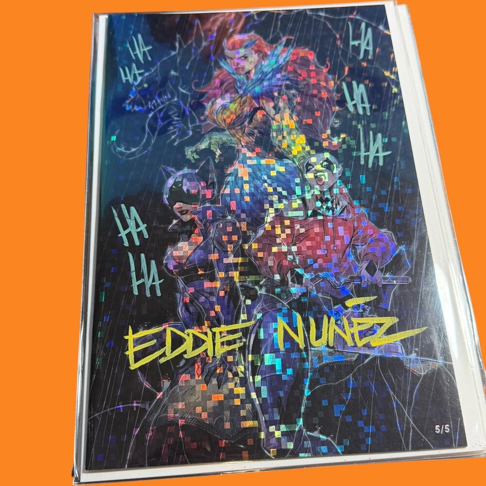Eddie Nunez Signed Shadow Rain PIXEL Foil Gotham City Sirens Sketchbook COA 5/5